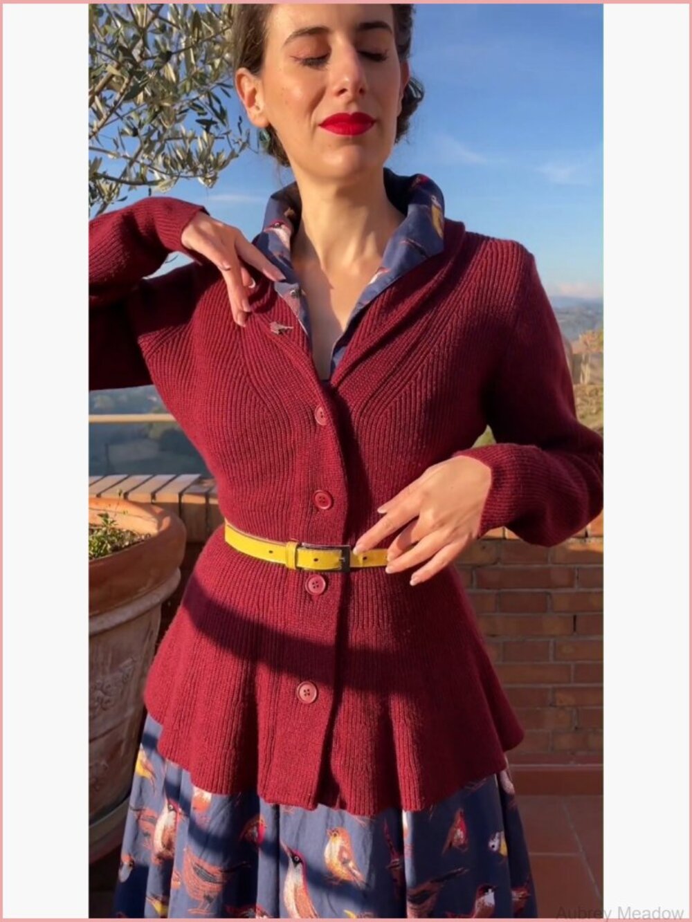 Women Vintage Cardigan Sweater Shawl Lapel Button Down Outwear Coat - Picture 6 of 7